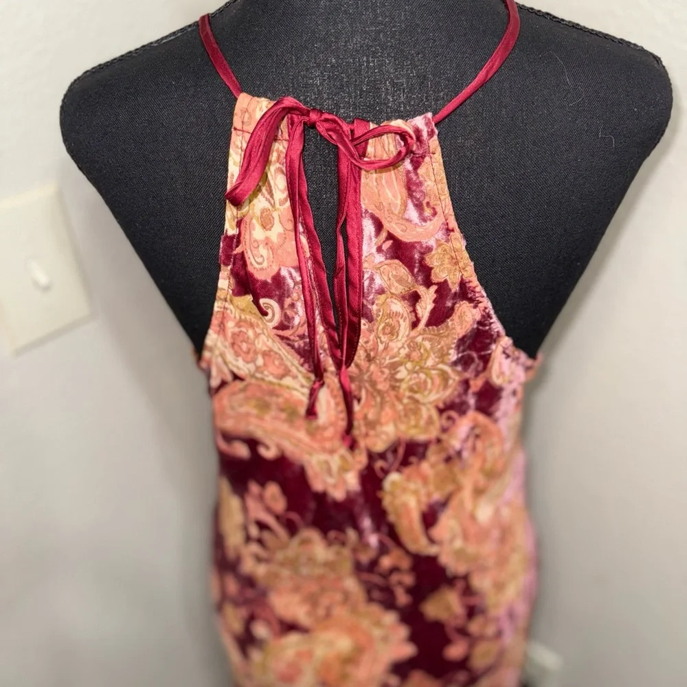 Dress Forum Floral‎ Paisley Velvet Midi Dress- Size Large